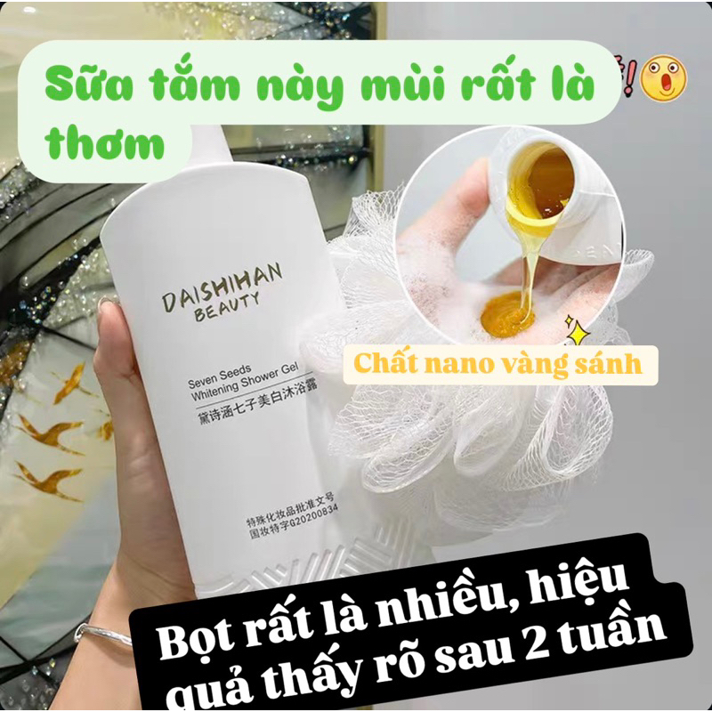Sữa Tắm Truyền Trắng NICOTINAMIDE DAISHIHAN Kích Trắng Da ,Loại Bỏ Đốm Nâu- Giúp Da Trắng Hồng, Trẻ Hóa Làn Da (500ML)p