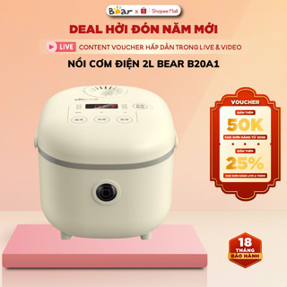 Nồi cơm điện mini đa năng 2L Bear DFB-B20A1, 350W, Có quai xách, Chống dính, 8 chế độ, BH 18 Tháng