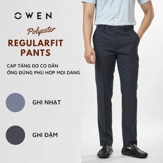  OWEN - Quần âu nam REGULARFIT cạp tăng đơ co dãn chất Polyester - Quần tây nam Owen 