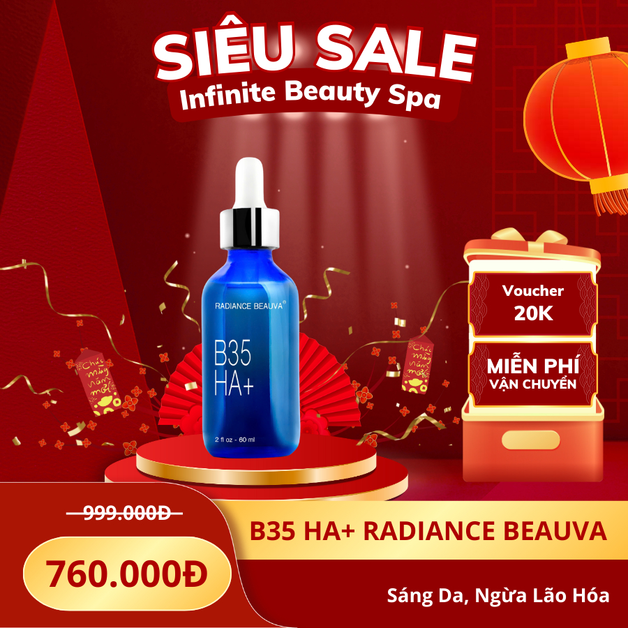 Serum B35 HA+ Radiance Beauva Dưỡng Sáng Da, Ngừa Lão Hóa, Cấp Nước Cho Da Mềm Mại 30ml