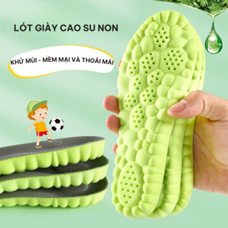  Lót Giày Thể Thao Trẻ Em 4D Miếng Lót Giày Cao Su Non Đệm Êm Chân Thấm Hút Khử Mùi Giúp Trẻ Vận Động Thoải Mái 