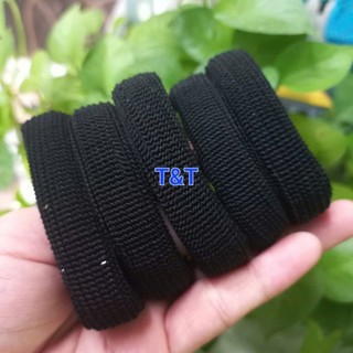 Túi 20 dây cột tóc trơn màu đen (bản 1.2cm-1.5cm)