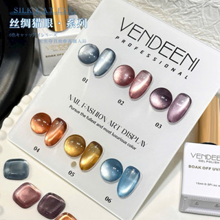 Set Mắt Mèo 6 màu Ánh Trắng Vendeeni nail tráng gương cực quang (Tặng kèm bảng màu)