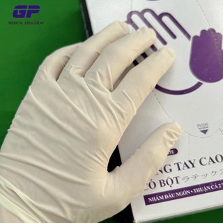 (BÁN LẺ ĐÔI) GĂNG TAY CAO SU Y TẾ CÓ BỘT