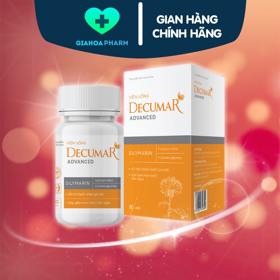 [CHÍNH HÃNG] Viên uống thảo dược Decumar Advanced ngừa mụn, giảm nhờn, kiềm dầu, da khỏe, sáng mịn [