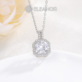  Dây chuyền nữ titan Eleanor Accessories mặt hình vuông đính đá phụ kiện trang sức vòng cổ 9335 