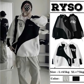 Áo khoác hoodie 4TYZ nỉ bông dày dặn phối màu đen trắng dây rút form rộng unisex ,Áo khoác nỉ chui nam nữ Ryso