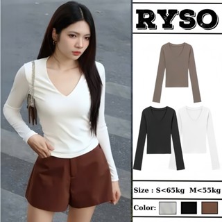 Áo Thun Tay Dài Cổ V Trơn Basic Dáng Dài Ôm Body, Áo Kiểu Thun Nữ Tay Dài Kiểu Sexy