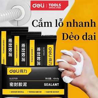  Xi Măng Dẻo Deli Bịt Lỗ Điều Hòa Keo Bùn Chống Thấm Giảm Tiếng Ồn Chống Thấm Tường 40g 