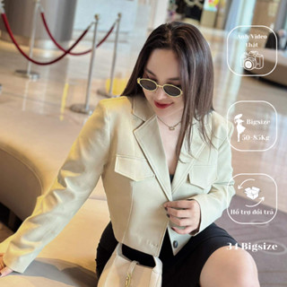 Áo vest ngắn 34AK032 34 Bigsize, áo khoác croptop tay dài phong cách, áo kiểu bigsize cao cấp cho nữ