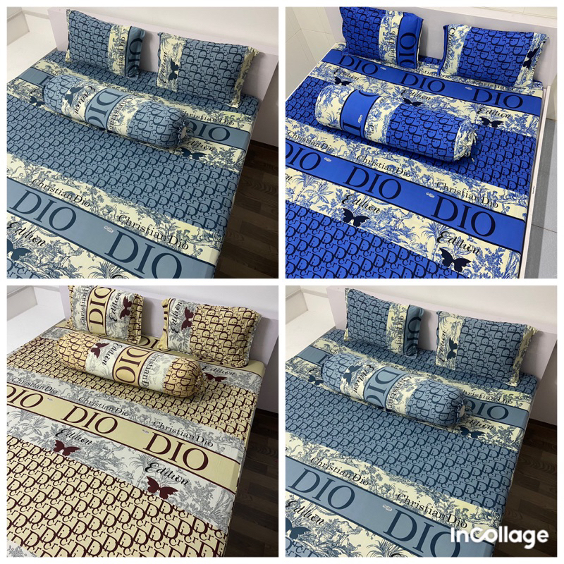 Bộ Ga Thun Hàn Quốc Dior (4 món ko mền )