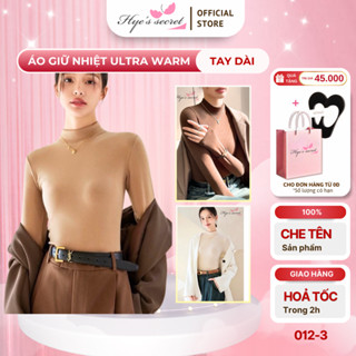 Áo giữ nhiệt lông cừu áo thun basic cổ lọ thấp Ultra warm dài tay chất cotton mềm nhẹ & ấm 012-3