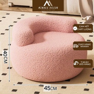 Ghế sofa mini, ghế sofa đơn vải lông cừu decor phòng khách phong cách Hàn Quốc xinh xắn MinheeDecor MH07