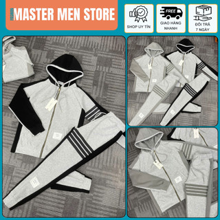 Sét Bộ Nỉ Thu Đông Thôme Dài Tay Chất Nỉ 2 Da Co Dãn Mềm Mịn Phối 4 Vạch Siêu Đẹp Phong Cách Boy Phố