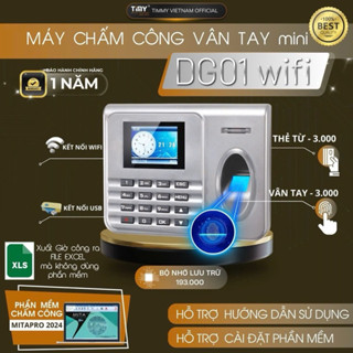 [ DG01] WIFI máy chấm công vân tay mini ,nhỏ gọn dể sử dụng, sử dụng cho số lượng nhân viên ít ( xem giờ trực tiếp )