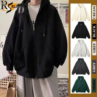 Áo khoác hoodie nỉ khoá zip tay phồng trơn unisex áo cặp cao cấp màu xanh rêu nón 2 lớp dày dặn tay bồng chất nỉ bông