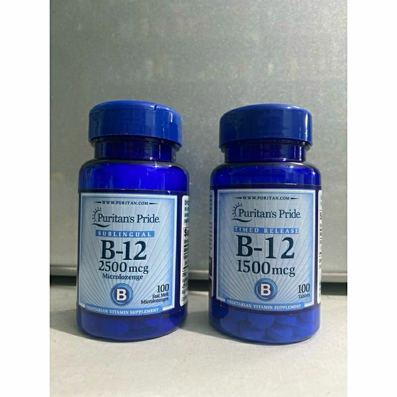 Viên Uống Bổ Máu, Ngừa Chóng Mặt, Tăng Cường Trí Não  Vitamin B12 1500mcg, 2500mcg Puritan's Pride