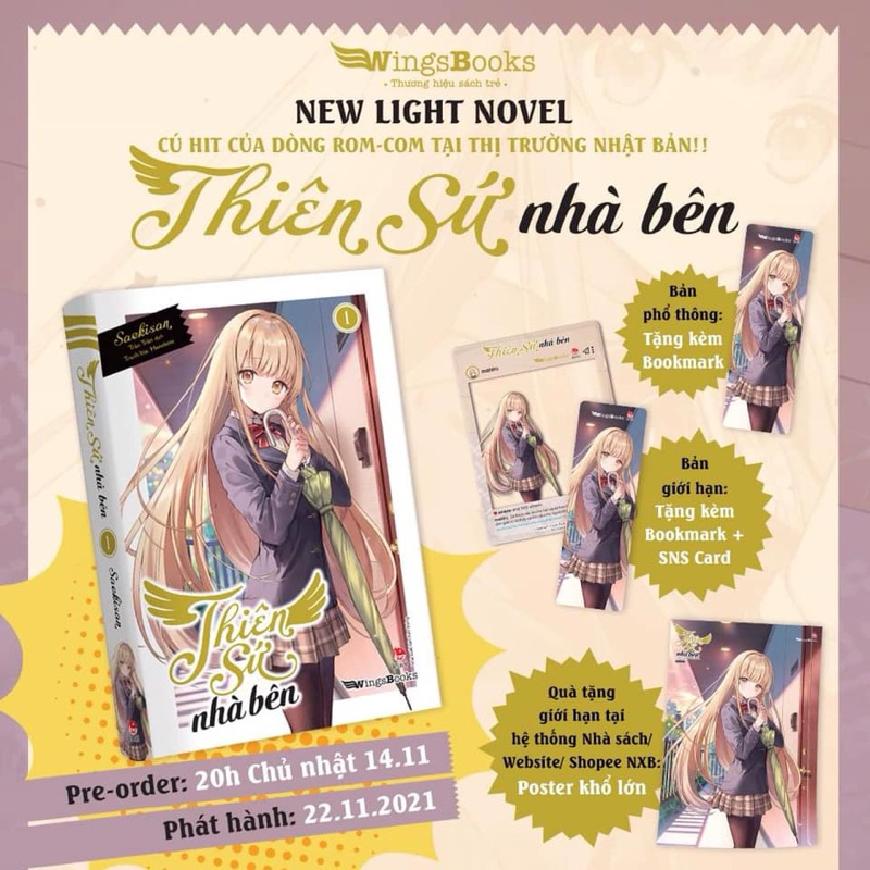 Sách | Thiên Sứ nhà bên - Tập 1 - BẢN GIỚI HẠN LIMITED / BẢN PHỔ THÔNG - Light Novel - Tenshi