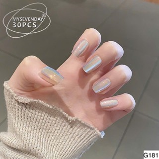  G181 - Bộ 30 Móng Tay Giả mắt mèo tráng gương form ngắn mẫu mới đi chơi tết 2026 