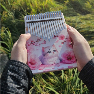 Đàn kalimba gỗ màu hồng 17 phím giá rẻ cho bạn mới
