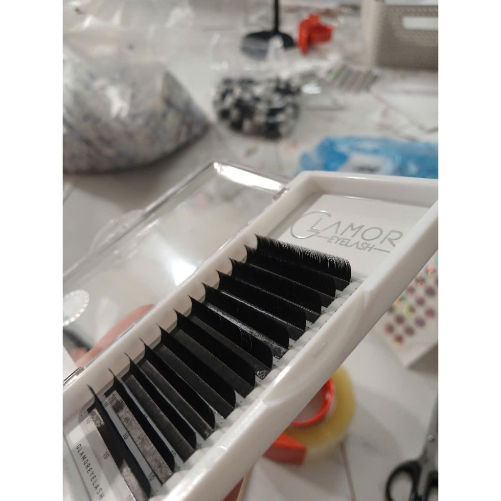 Mi Glamor LC 0.05 | Size 10–15mm | Mi Khay Trắng Cao Cấp – Mềm Mịn, Dễ Tạo Fan, Bắt Keo Tốt