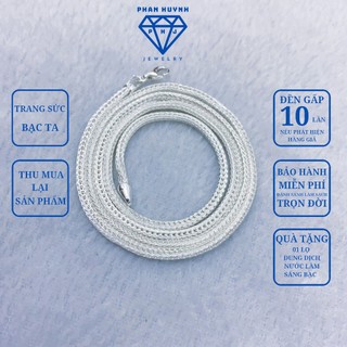  Dây chuyền bạc xà tích chỉ xe unisex PHJ vòng cổ nam nữ bạc 925 PHAN HUYNH JEWELRY 