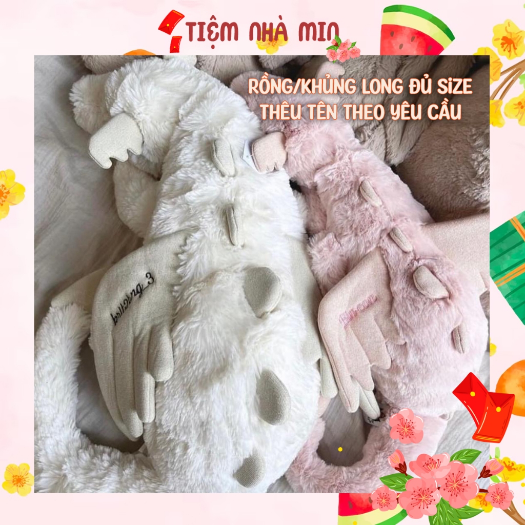 [Thêu Tên][Có Sẵn] Rồng, Khủng Long JellyCat Lông Mềm Mại Thêu Tên Bé Theo Yêu Cầu [DOU-02] - Tiệm N