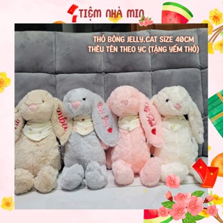 [Thêu Tên][Tặng Yếm] Thỏ Bông JellyCat Like Auth Size 40cm Thêu Tên Theo Yêu Cầu, Thỏ Bông Tai Dài, Lông Siêu Mềm Mịn