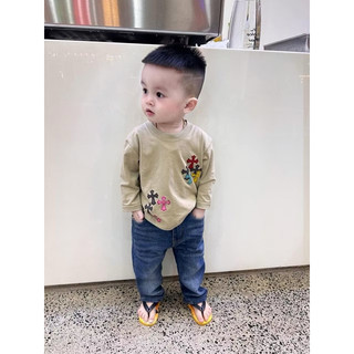 Áo thun dài tay chorme heart nhiều chi tiết new cho bé , áo thun thu đông bé trai , gái , Kid_genz