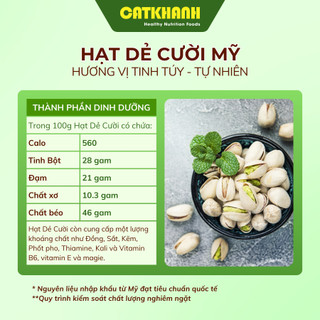 Hạt Dẻ Cười Rang Mỹ Cát Khánh Roasted Pistachios Không Tẩy 500g - Đồ Ăn Vặt Dinh Dưỡng, Qùa Tặng