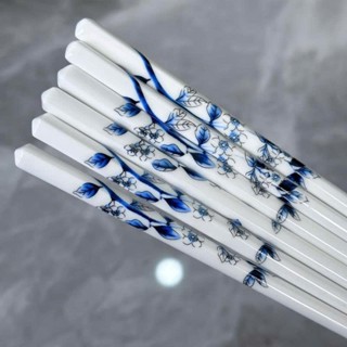 Đũa sứ trắng ăn cơm hoa văn sang trọng- Dư Dư