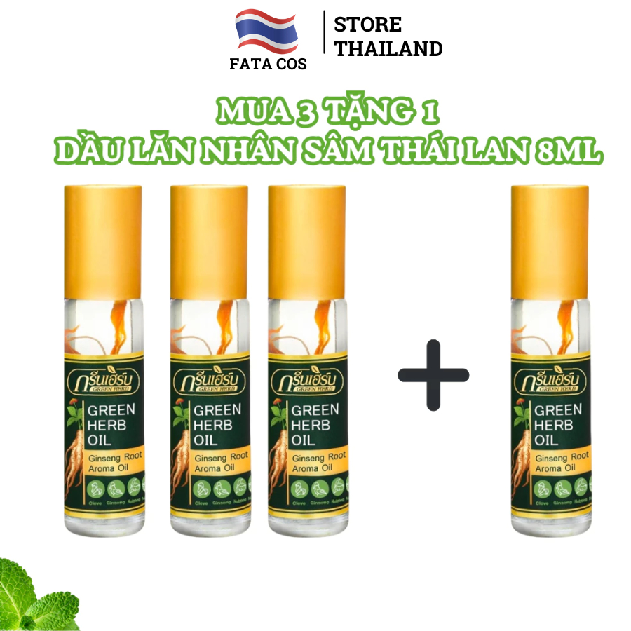 Dầu lăn nhân sâm thái lan fata co's 8ml, dầu gió thái lan, dầu thảo mộc