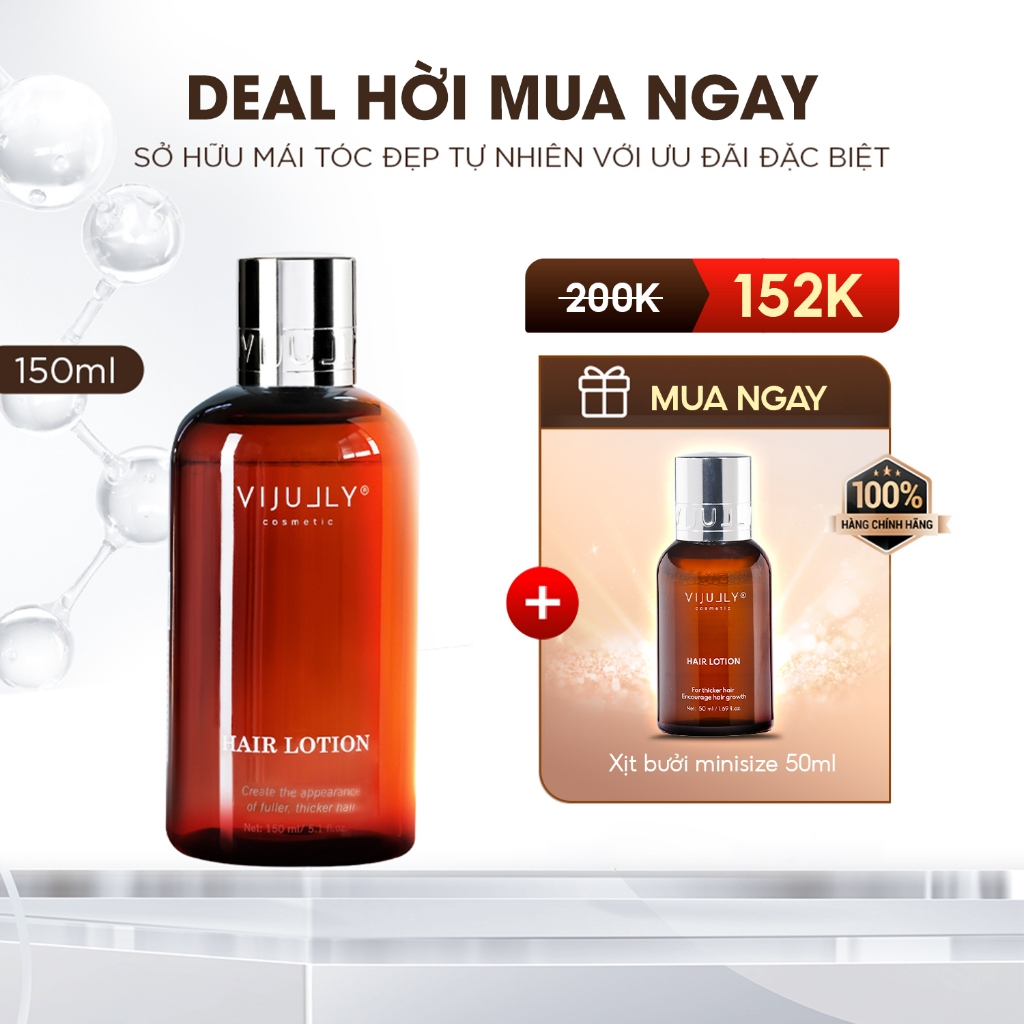 DEAL HOT - Xịt dưỡng tóc tinh dầu bưởi ( Hair Lotion ) Vi Jully 150ml kèm Mini size 50ml