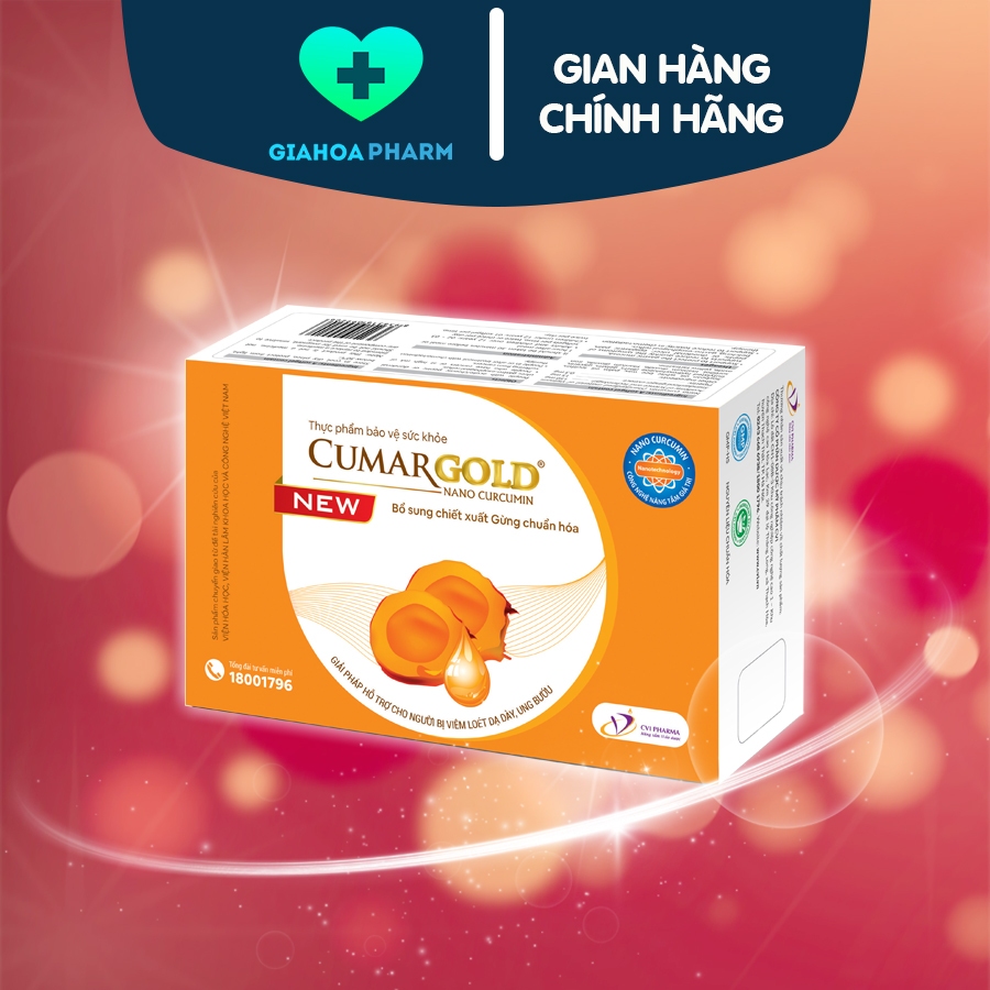 CumarGold New (Nano Curcumin) - Viên uống hỗ trợ cho người viêm loét dạ dày, ung bướu