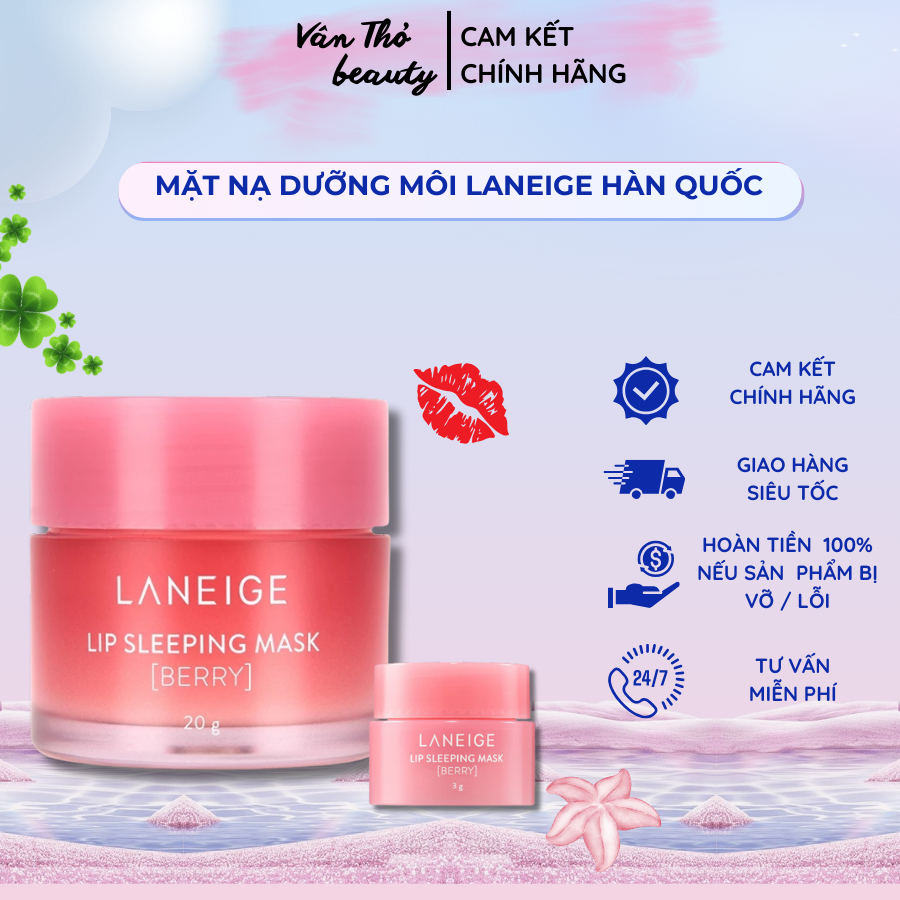  Mặt nạ Dưỡng Môi Laneige  3g 20g Mặt Nạ Môi Làm Sáng Đường Viền Môi và Giữ Ẩm Dưỡng Ẩm Môi 