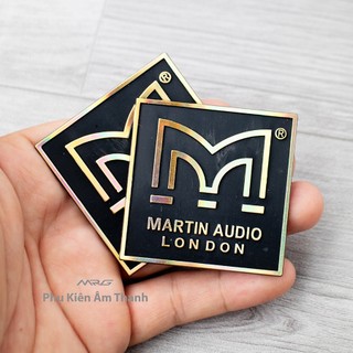 Tem Loa Martin chữ vàng, Vuông 5cm, giá 1 cặp (2 tem).