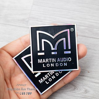 Tem Loa Martin chữ vàng, Vuông 5cm, giá 1 cặp (2 tem).