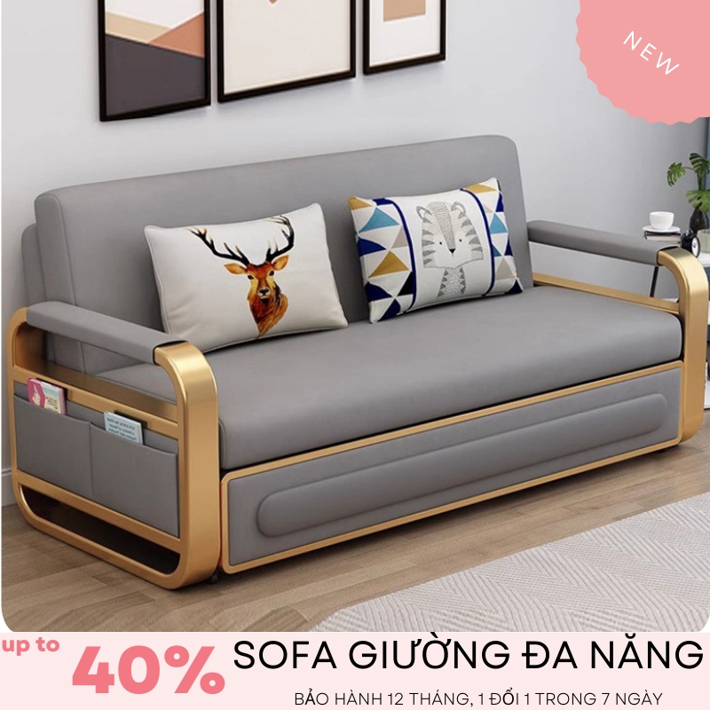 Giường sofa gấp gọn thành ghế thông minh, ghế sofa giường gấp gọn đa năng NỆM XƠ DỪA/BỌT BIỂN CAO CẤ