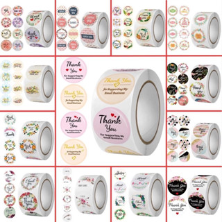 Cuộn 500 miếng dán họa tiết cảm ơn thank you, sang trọng gói hàng, phụ kiện quà tặng