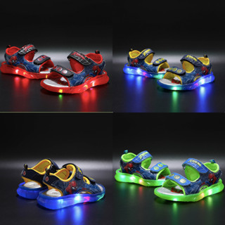 Giày Sandal Bé Trai Siêu Nhân Nhện Có Đèn Led Nhiều Màu Nhấp Nháy 1- 6 Tuổi (SS68)