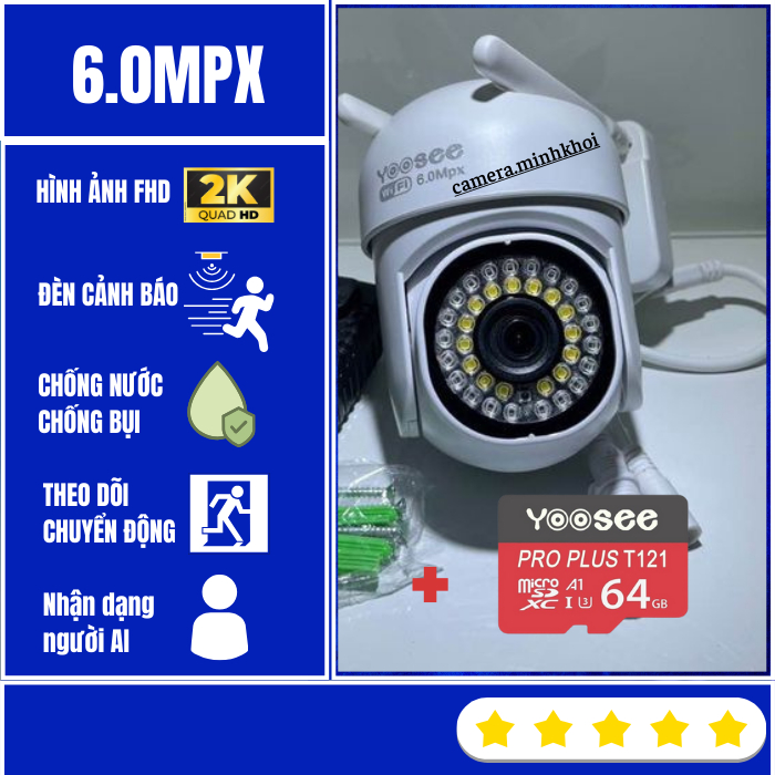 Camera Wifi Yoosee Ngoài trời- Chống nước chuẩn IP66