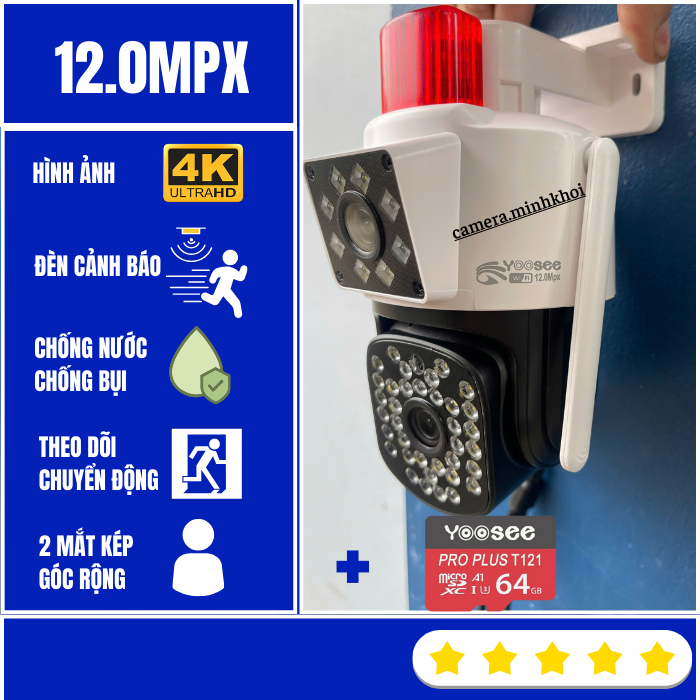 Camera Yoosee 2 mắt Ngoài Trời Mẫu Mới - Góc Rộng