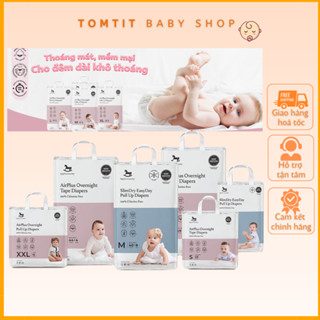 Bỉm/tã dán/quần ngày/đêm Applecrumby Airplus Overnight/Slimdry Easyday size NB/S/M/L/XL/XXL cho bé