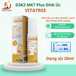 Premium D3 K2 MK7 Plus DHA Úc VITATREE dạng xịt 20ml, bổ sung dinh dưỡng Phát triển chiều cao tối ưu