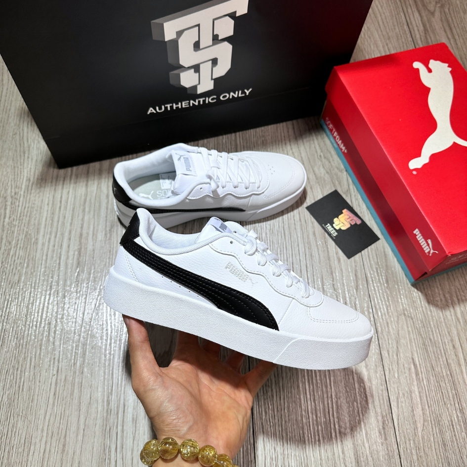 GIÀY PM CHÍNH HÃNG SKYPE CLEAN WHITE BLACK 380147 04 Full Box Tag Auth
