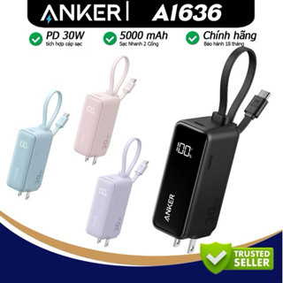 SẠC DỰ PHÒNG KIÊM CỦ SẠC ANKER A1636 - CÔNG SUẤT 30W - KÈM DÂY SẠC