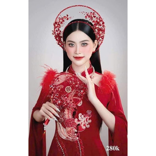 Mấn cài tóc cô dâu hoa voan, hoa đá sánh lấp lánh Tv256