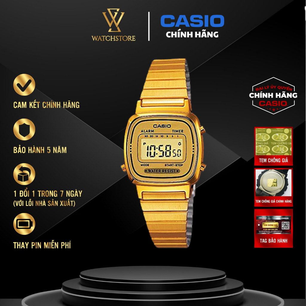 Đồng Hồ Nữ Vintage Sang Trọng LA670WGA-9DF Mặt Kính Nhựa 24.6mm Chống Nước Dây Kim Loại Không Gỉ Chí