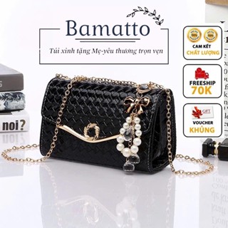 Túi xách nữ dây xích,túi xách đeo chéo có nơ dễ thương vân ô vuông sang trọng mang đi tiệc hoặc sử dùng hàng ngày TC27