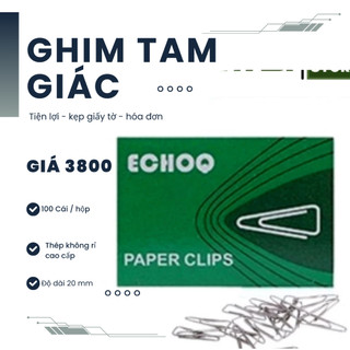  Ghim kẹp giấy tam giác C62 - Chất lượng cao cấp - số lượng 100 cái  hộp 